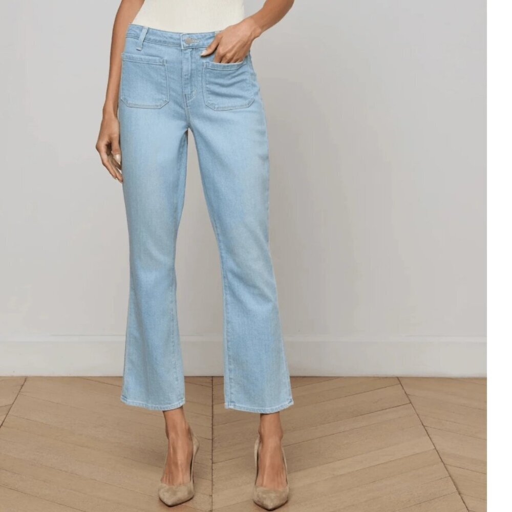 L’AGENCE Noya Cropped Slim Flare Jeans – Campos – Size 25 – NWOT